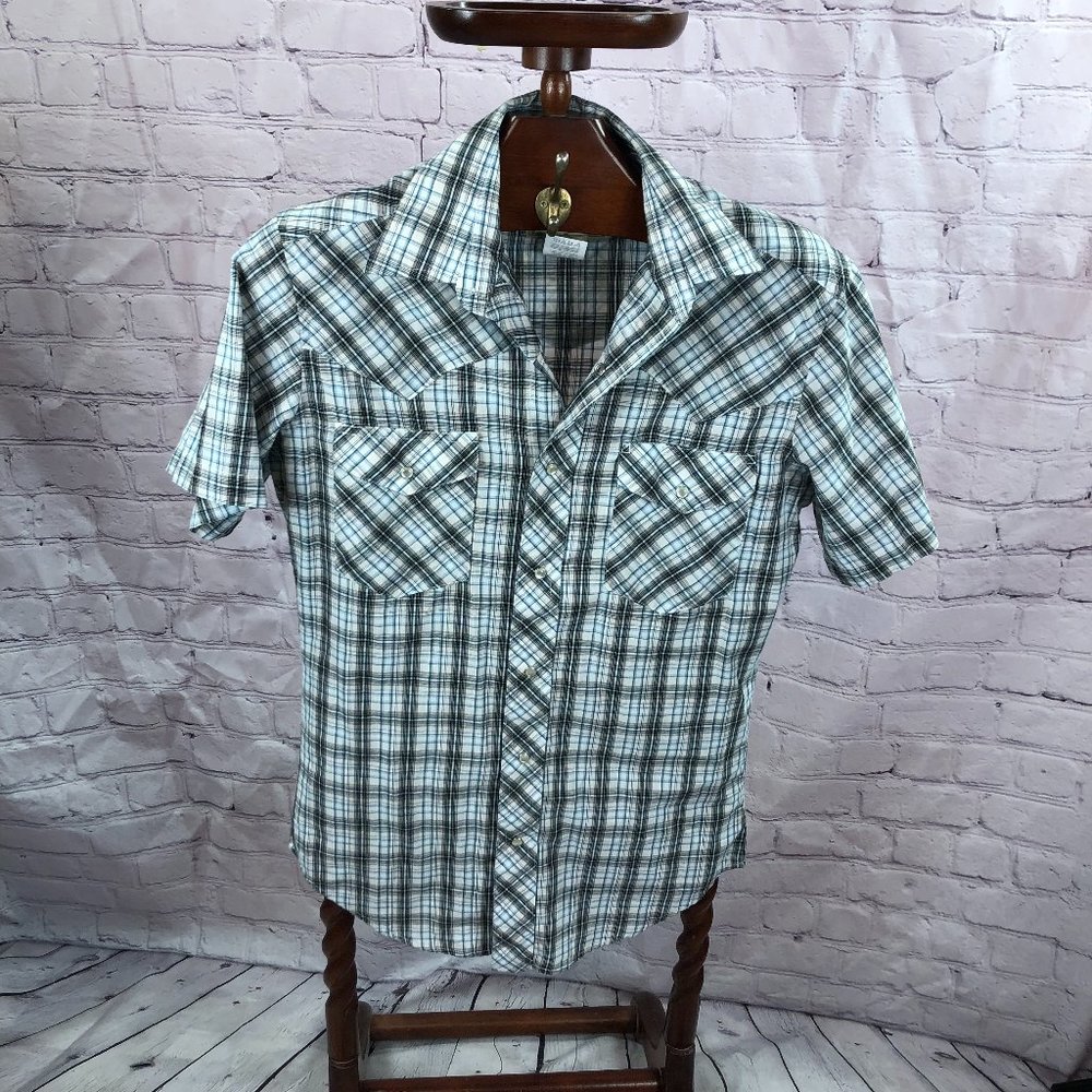 🛍️🛍️SOLD Men's Wrangler pearl snap western shirt sz small - Picture 1 of 6